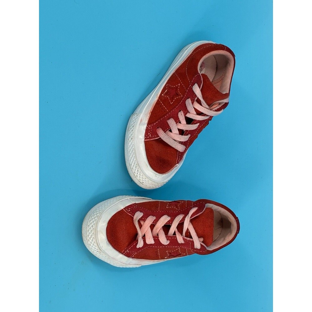 Converse One Star OX Kids 11C Red Pink Suede Low Top Sneakers 361806C